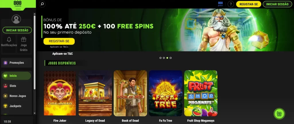 Visão Geral do Cassino 888