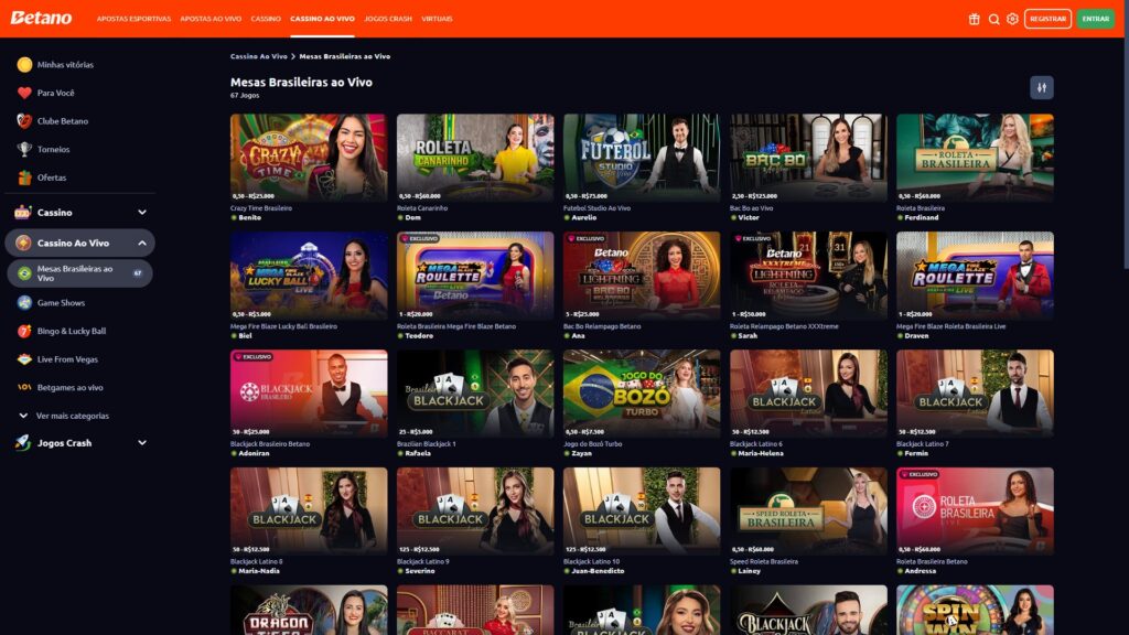 Betano casino mesas ao viva
