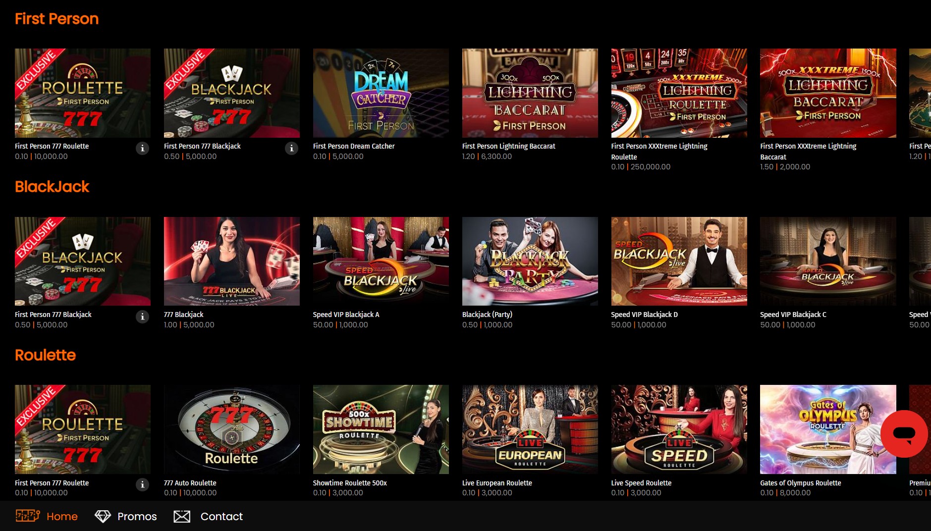 777 casino-table games